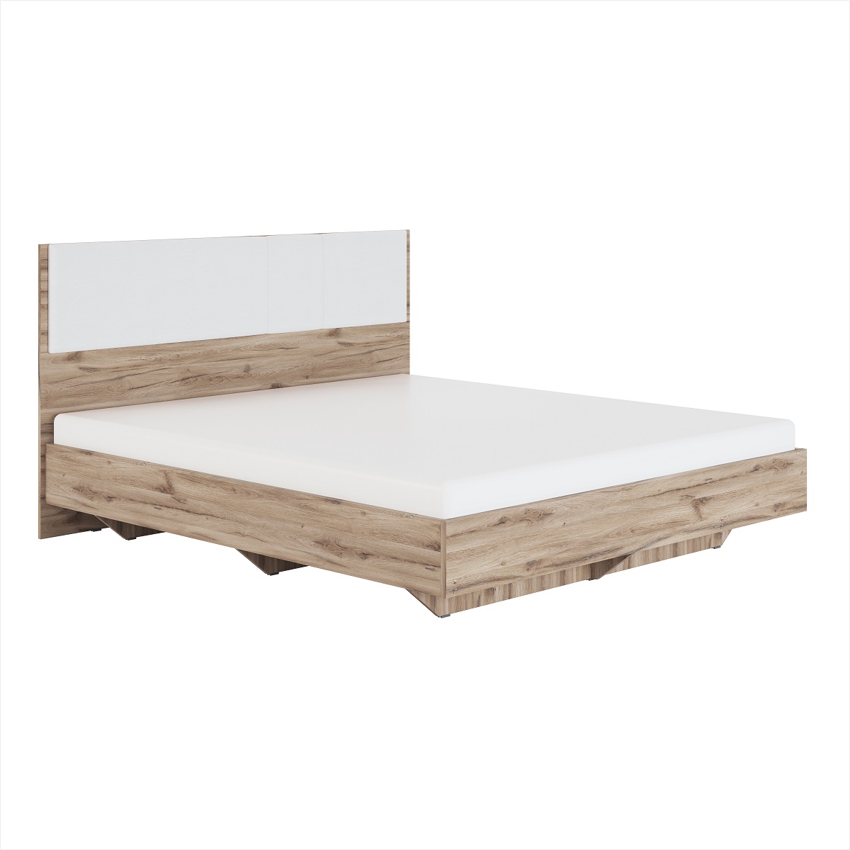 Кровать с мягким элементом "Белый" экокожа 1,8 Николь (мод.1.6)