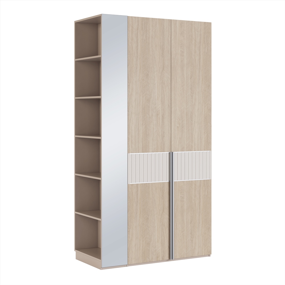 Шкаф двухдверный со стеллажом Беатрис (мод.7 + мод.10.1 + мод.13)