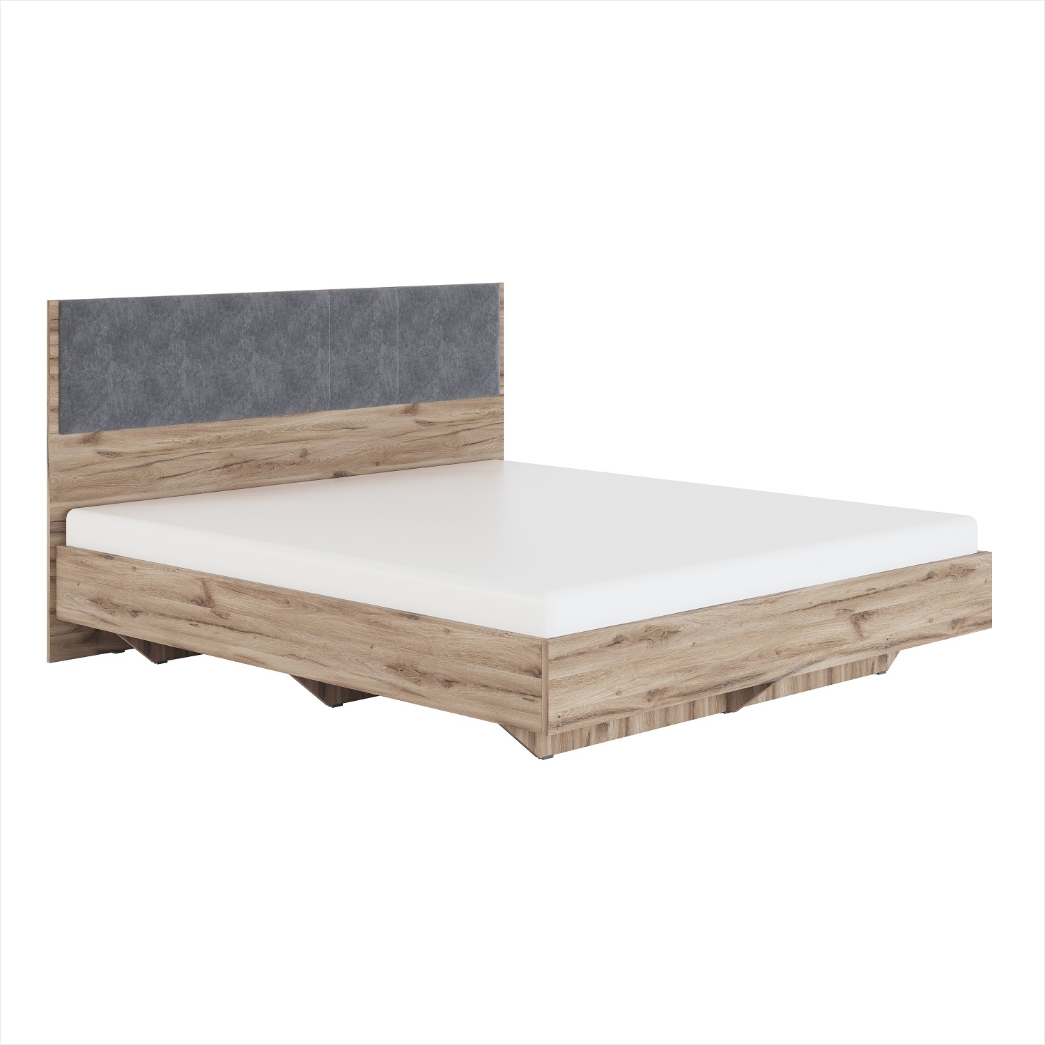 Кровать с мягким элементом "Серый" текстиль 1,8 Николь (мод.1.5)