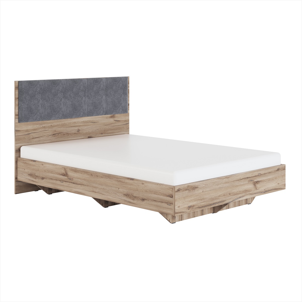Кровать с мягким элементом "Серый" текстиль 1,4 Николь (мод.1.1)