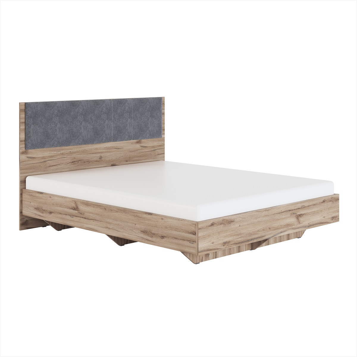 Кровать с мягким элементом "Серый" текстиль 1,6 Николь (мод.1.3)