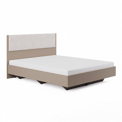 Кровать с мягким элементом "Белый" экокожа 1,6 Мариэль (мод.1.3)