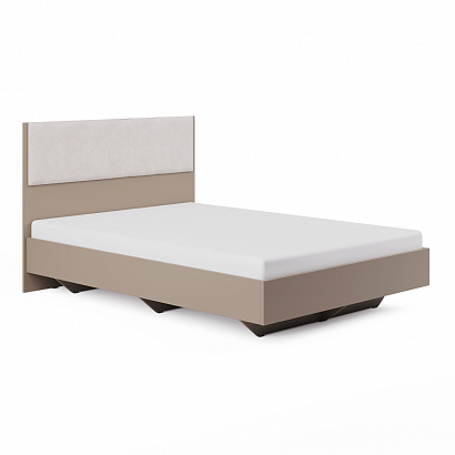 Кровать с мягким элементом "Белый" экокожа 1,4 Мариэль (мод.1.1)