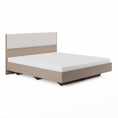 Кровать с мягким элементом "Белый" экокожа 1,8 Мариэль (мод.1.5)