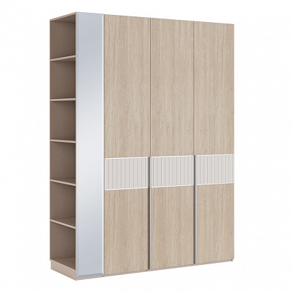 Шкаф трехдверный со стеллажом Беатрис (мод.8 + мод.10.3 + мод.13)