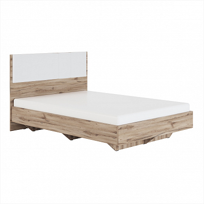 Кровать с мягким элементом "Белый" экокожа 1,4 Николь (мод.1.2)